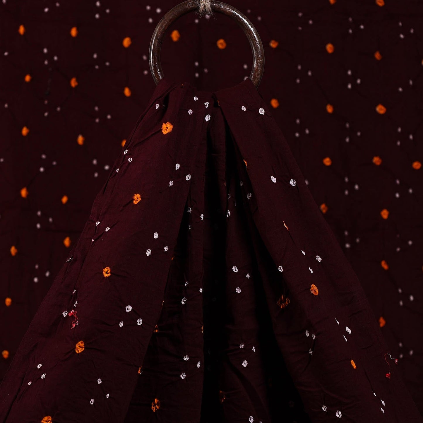  Brown Kutch Tie-Dye Cotton Bandhani Fabric