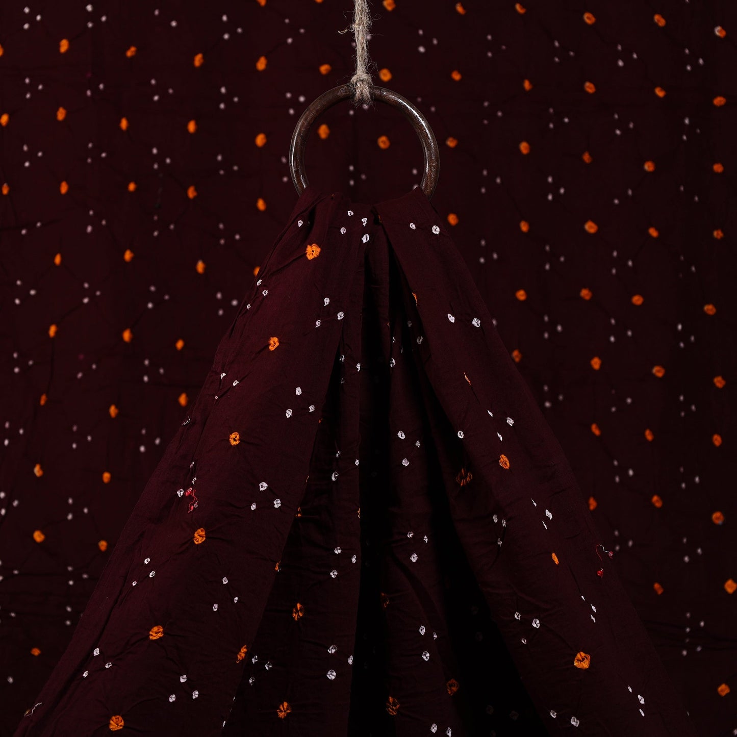  Brown Kutch Tie-Dye Cotton Bandhani Fabric