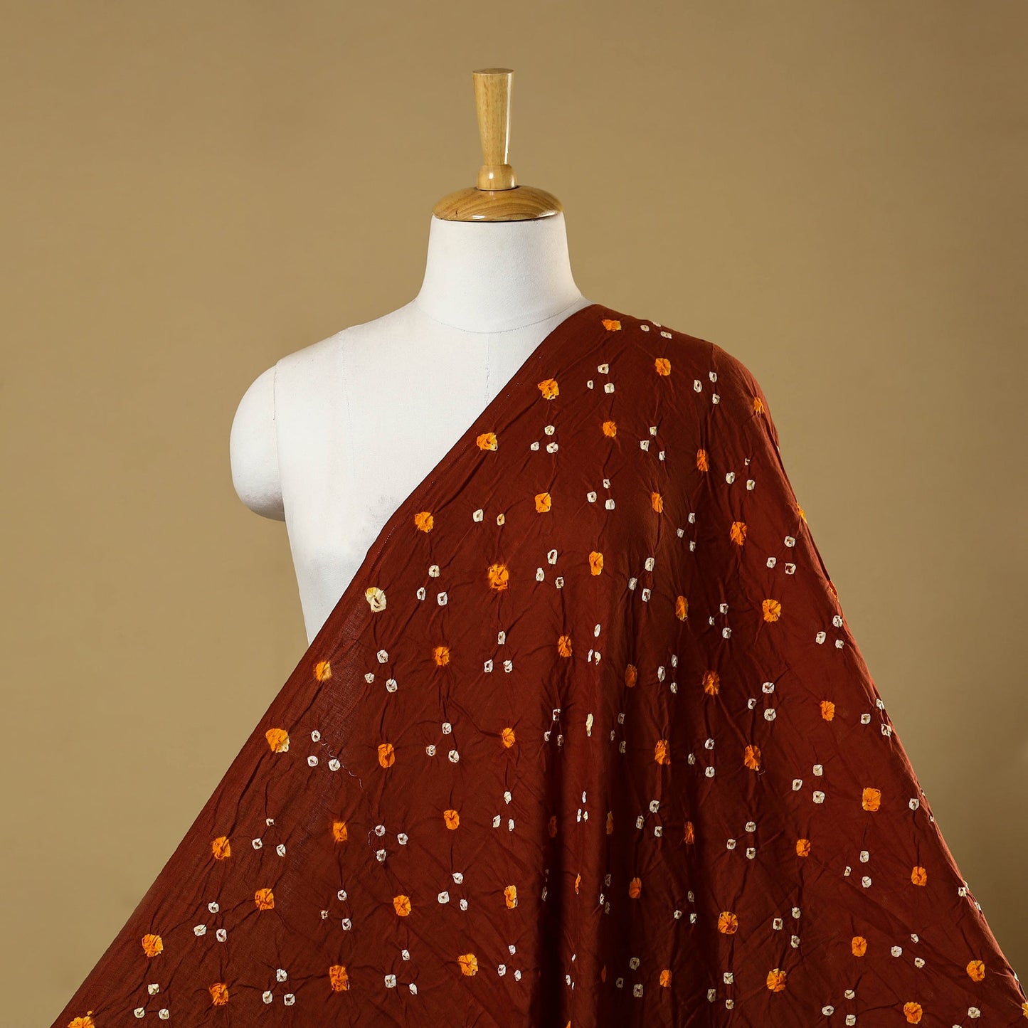 Brown - kutch tie-dye cotton bandhani fabric 27