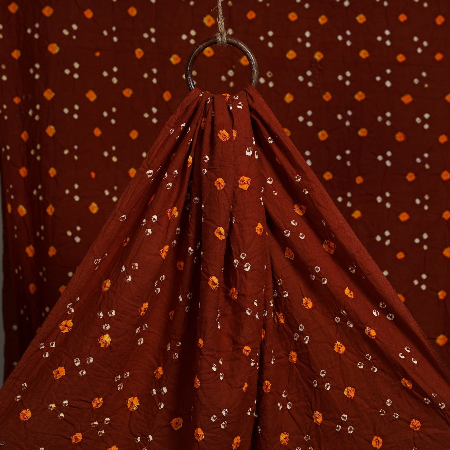 Brown - kutch tie-dye cotton bandhani fabric 27