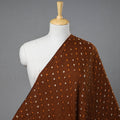 Brown Kutch Tie-Dye Mul Cotton Bandhani Fabric 