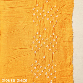 Brown - kutch tie-dye cotton bandhani saree 37 - handcrafted