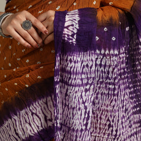 Brown Kutch Tie-Dye Cotton Bandhani Saree