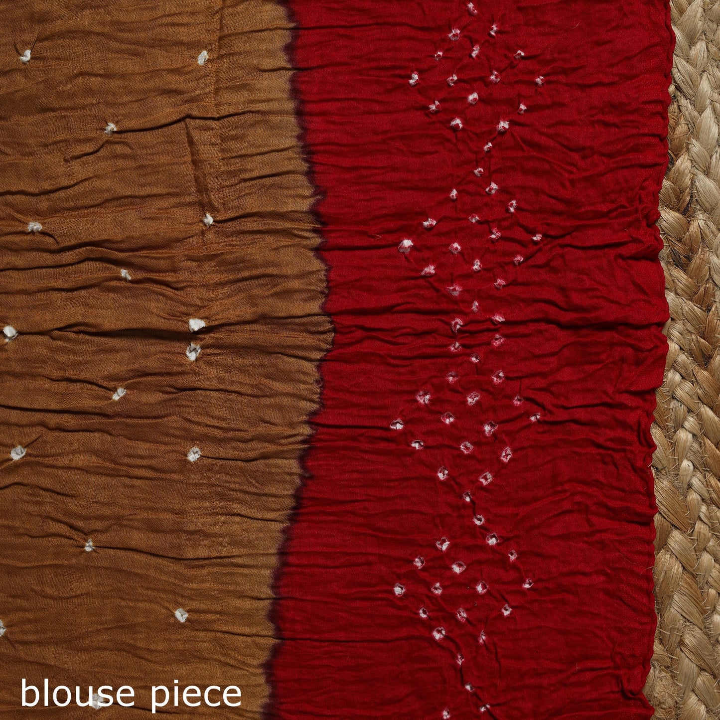 Brown - kutch tie-dye cotton bandhani saree with blouse 14