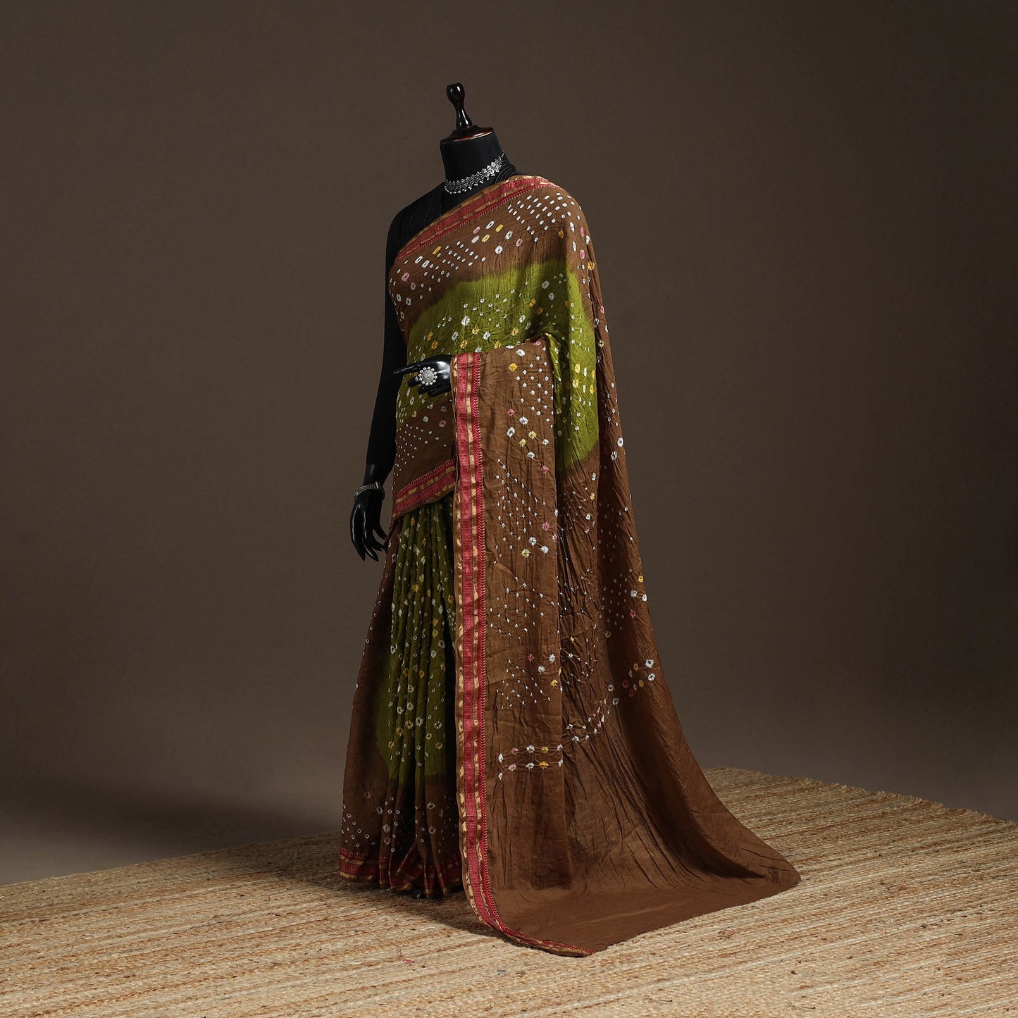 Kutch tie-dye cotton bandhani saree with blouse piece 01