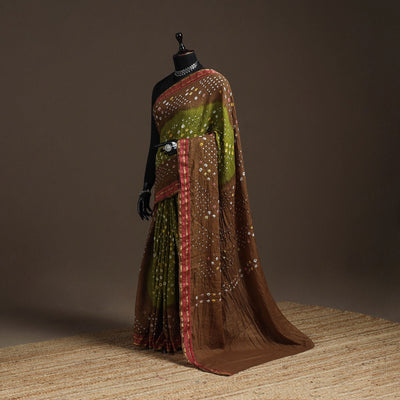 Kutch tie-dye cotton bandhani saree with blouse piece 01