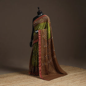 Kutch tie-dye cotton bandhani saree with blouse piece 01