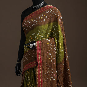 Kutch tie-dye cotton bandhani saree with blouse piece 01