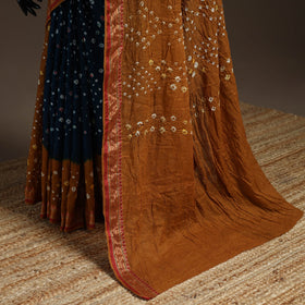 Kutch tie-dye cotton bandhani saree with blouse piece 04