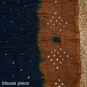 Kutch tie-dye cotton bandhani saree with blouse piece 04