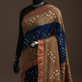 Kutch tie-dye cotton bandhani saree with blouse piece 24