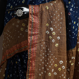 Kutch tie-dye cotton bandhani saree with blouse piece 24