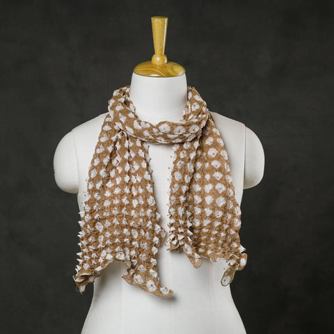 Brown - kutch tie-dye cotton bandhani stole 06 - handcrafted