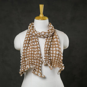 Brown - kutch tie-dye cotton bandhani stole 06 - handcrafted