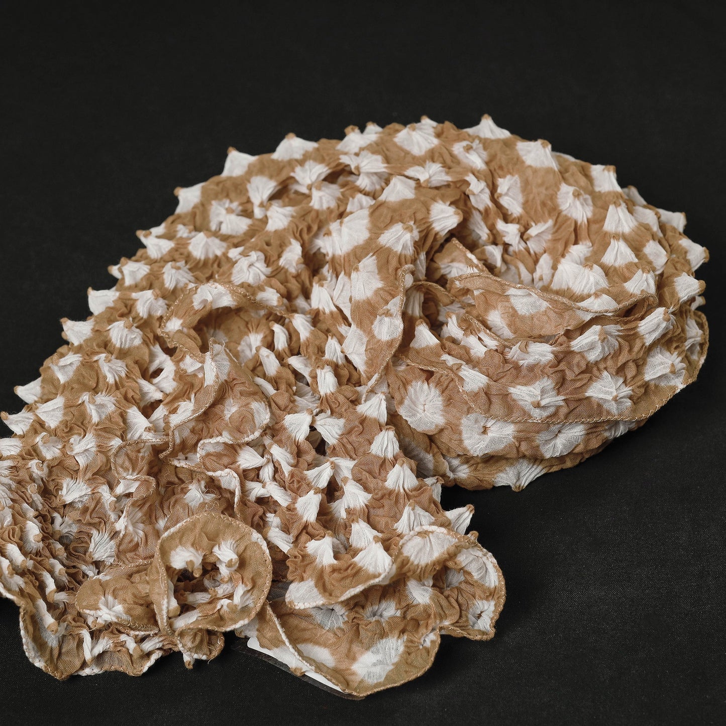 Brown - kutch tie-dye cotton bandhani stole 06 - handcrafted