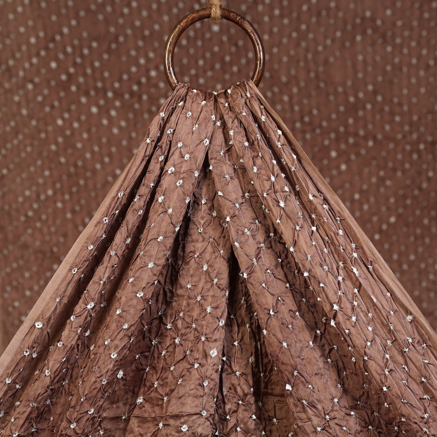 Brown - kutch tie-dye modal silk bandhani fabric 02