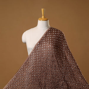 Brown - kutch tie-dye modal silk bandhani fabric 02