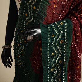 Brown - kutch tie-dye mul cotton bandhani dupatta 102