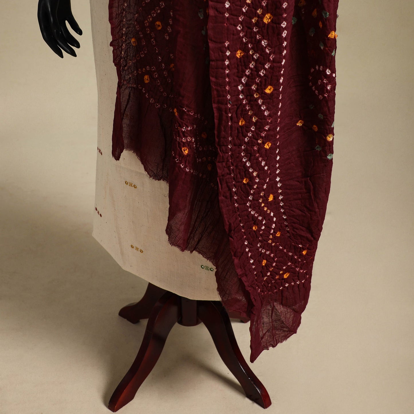 Brown - kutch tie-dye mul cotton bandhani dupatta 94