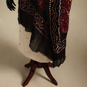 Brown - kutch tie-dye mul cotton bandhani dupatta 98