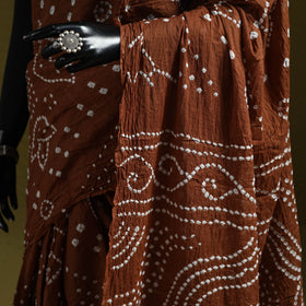 Kutch tie-dye pure cotton bandhani saree 08 - handcrafted
