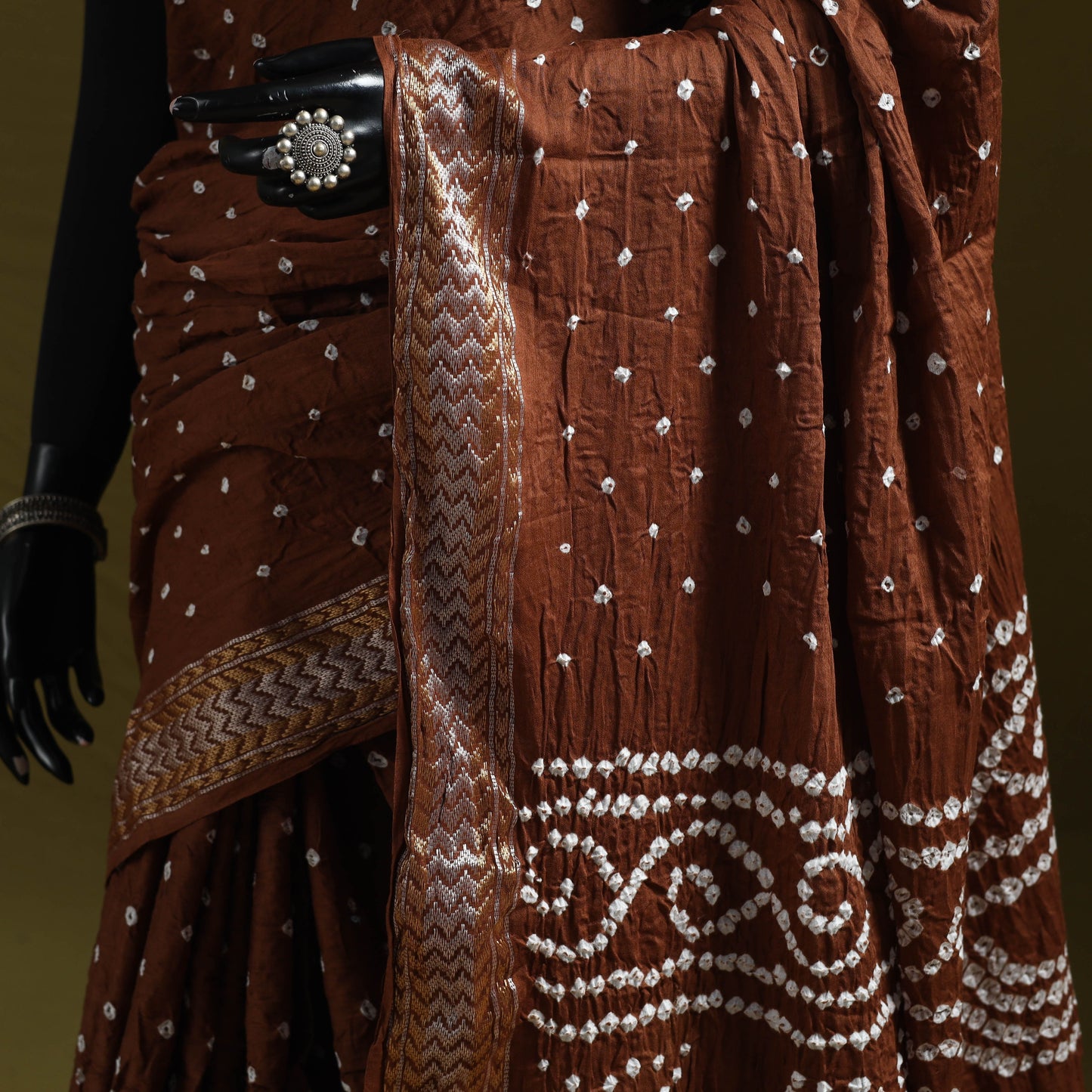 Kutch tie-dye pure cotton bandhani saree with border 23