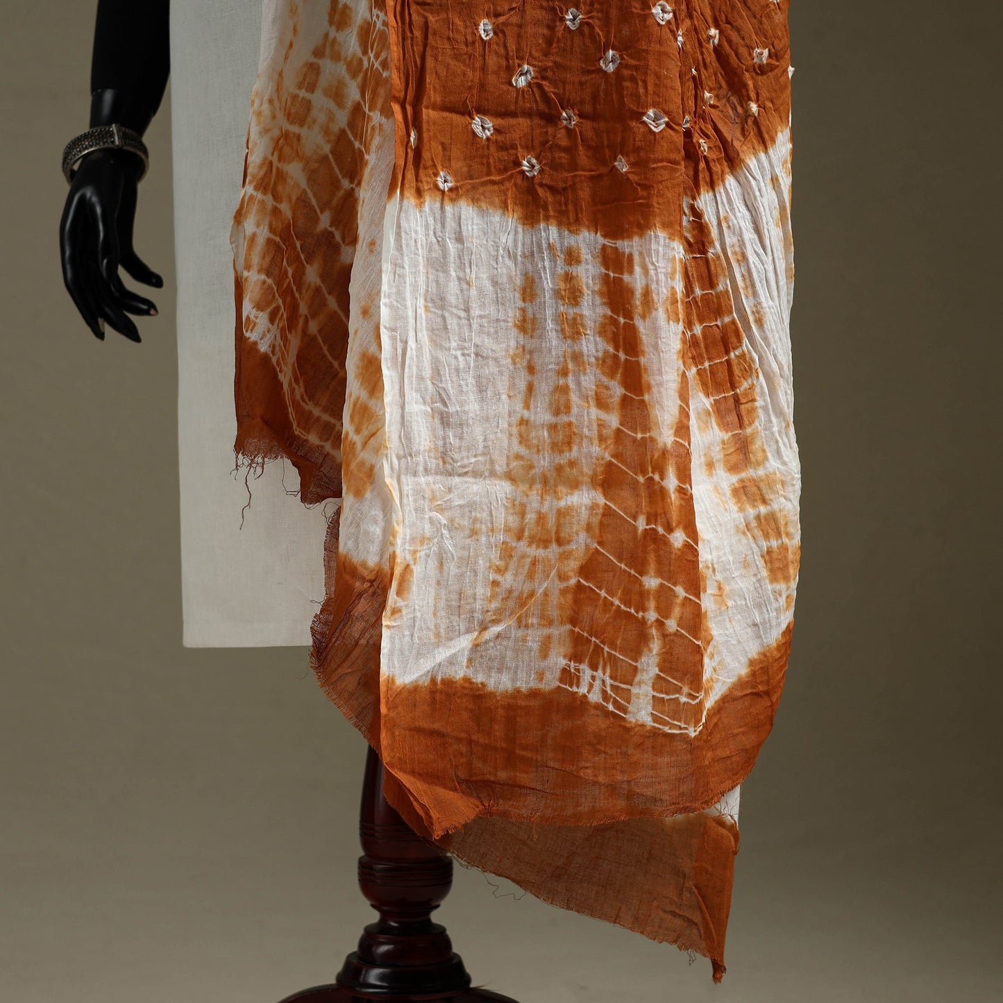 Kutch tie-dye mul cotton shibori bandhani dupatta 30