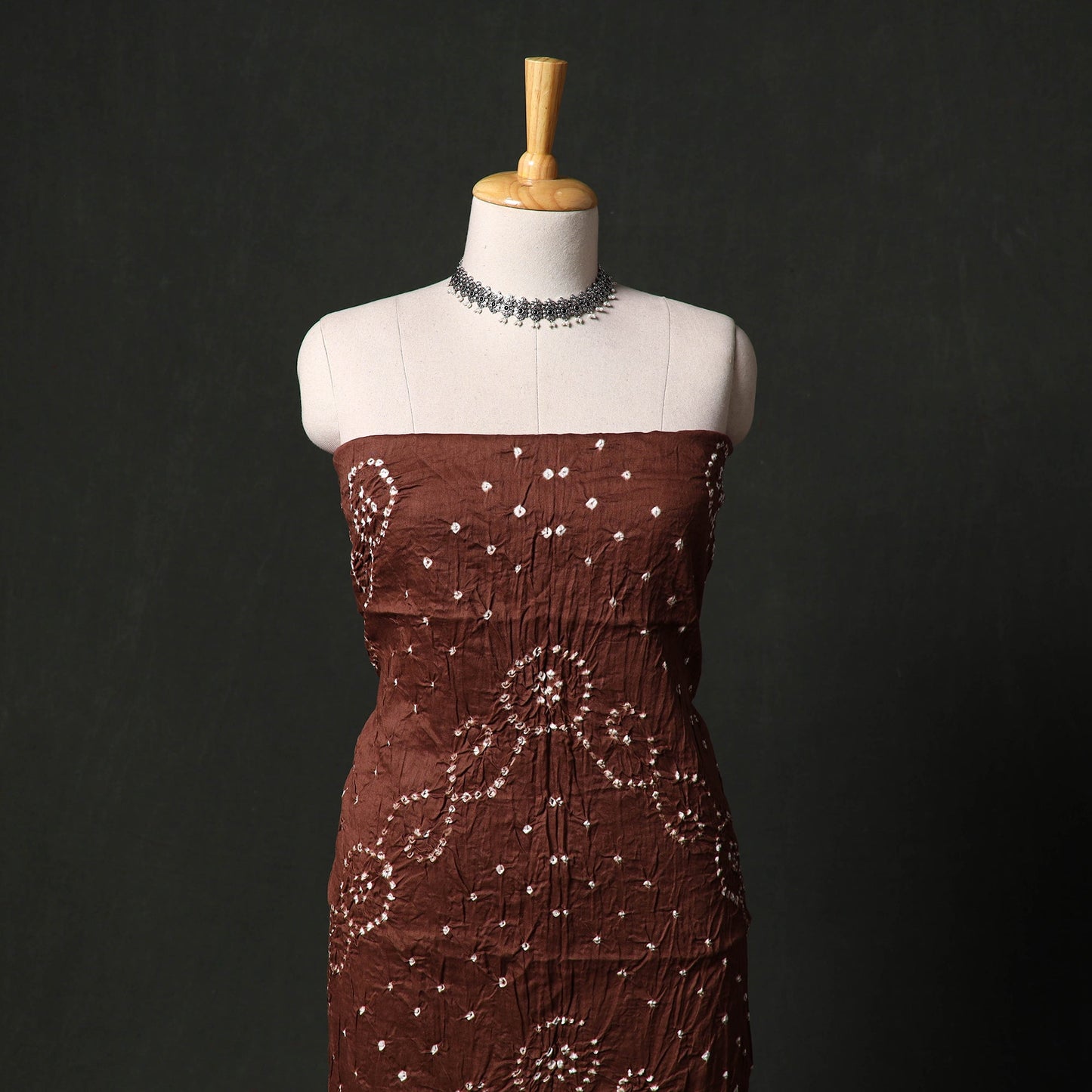 Kutch tie-dye satin cotton bandhani 3pc unstitched dress