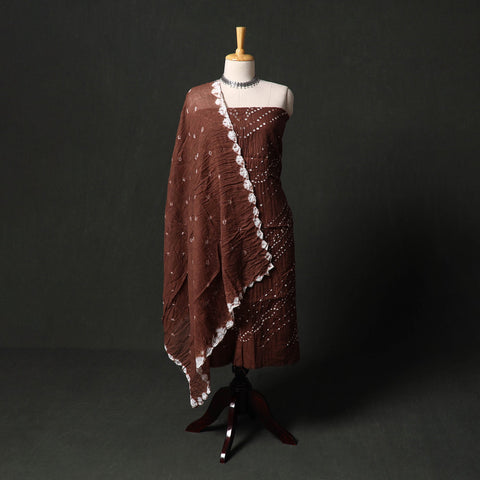 Kutch tie-dye satin cotton bandhani 3pc unstitched dress