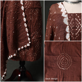 Kutch tie-dye satin cotton bandhani 3pc unstitched dress