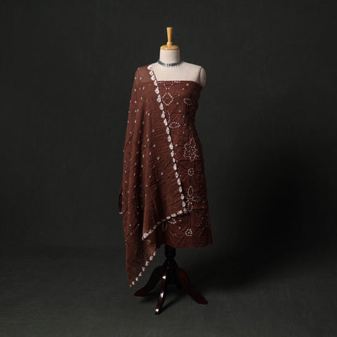 Kutch tie-dye satin cotton bandhani 3pc unstitched dress