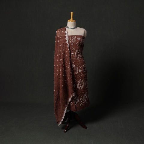 Kutch tie-dye satin cotton bandhani 3pc unstitched dress