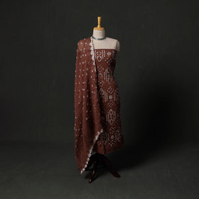 Kutch tie-dye satin cotton bandhani 3pc unstitched dress