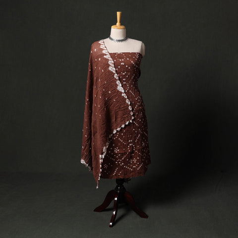 Kutch tie-dye satin cotton bandhani 3pc unstitched dress