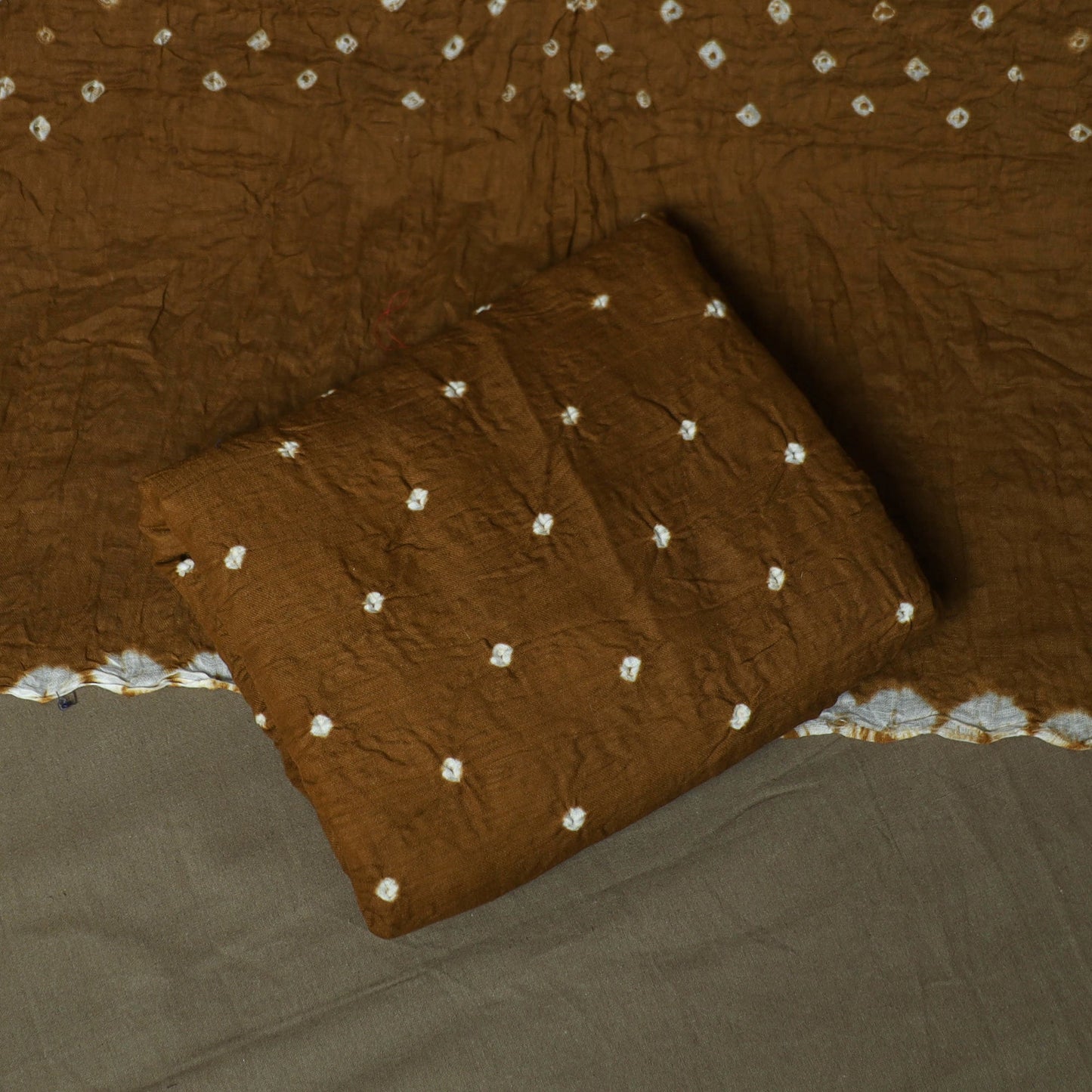 Kutch tie-dye satin cotton bandhani 3pc unstitched dress