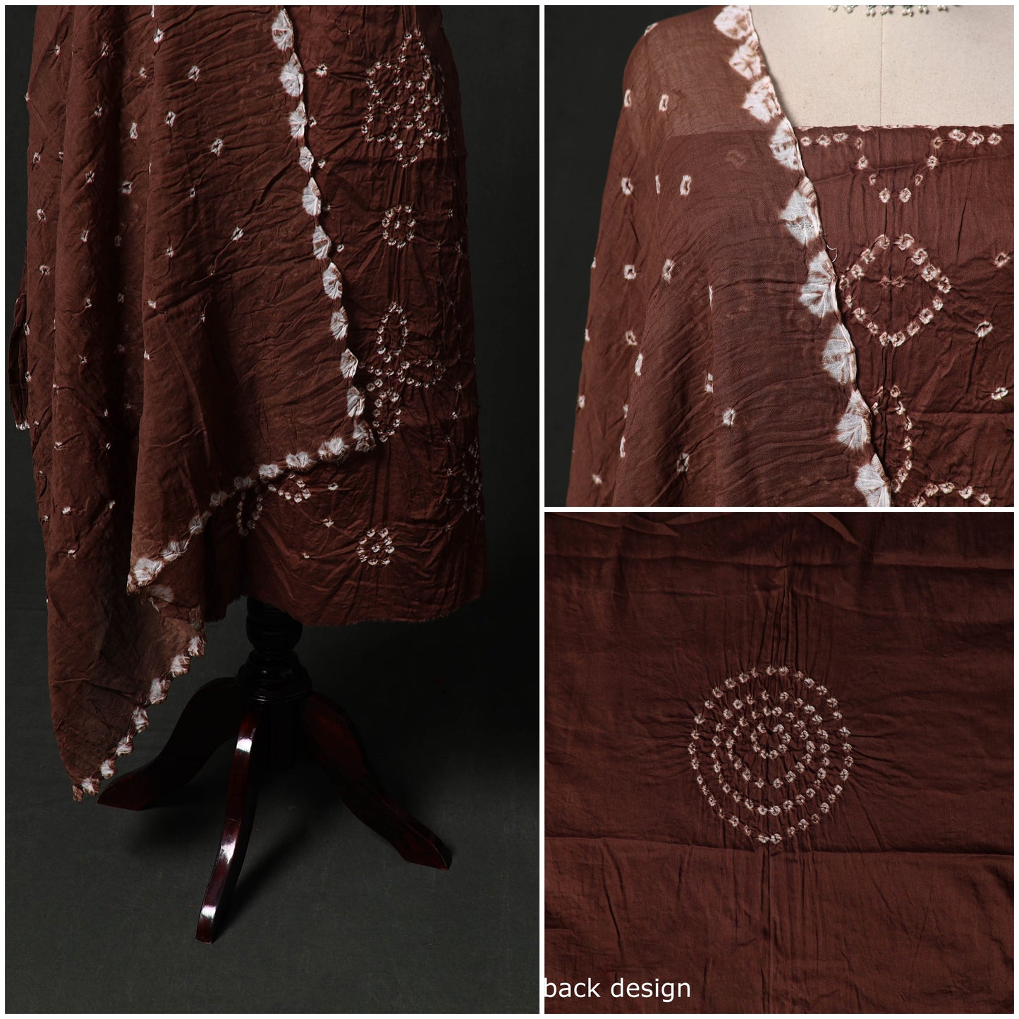 Kutch tie-dye satin cotton bandhani 3pc unstitched dress