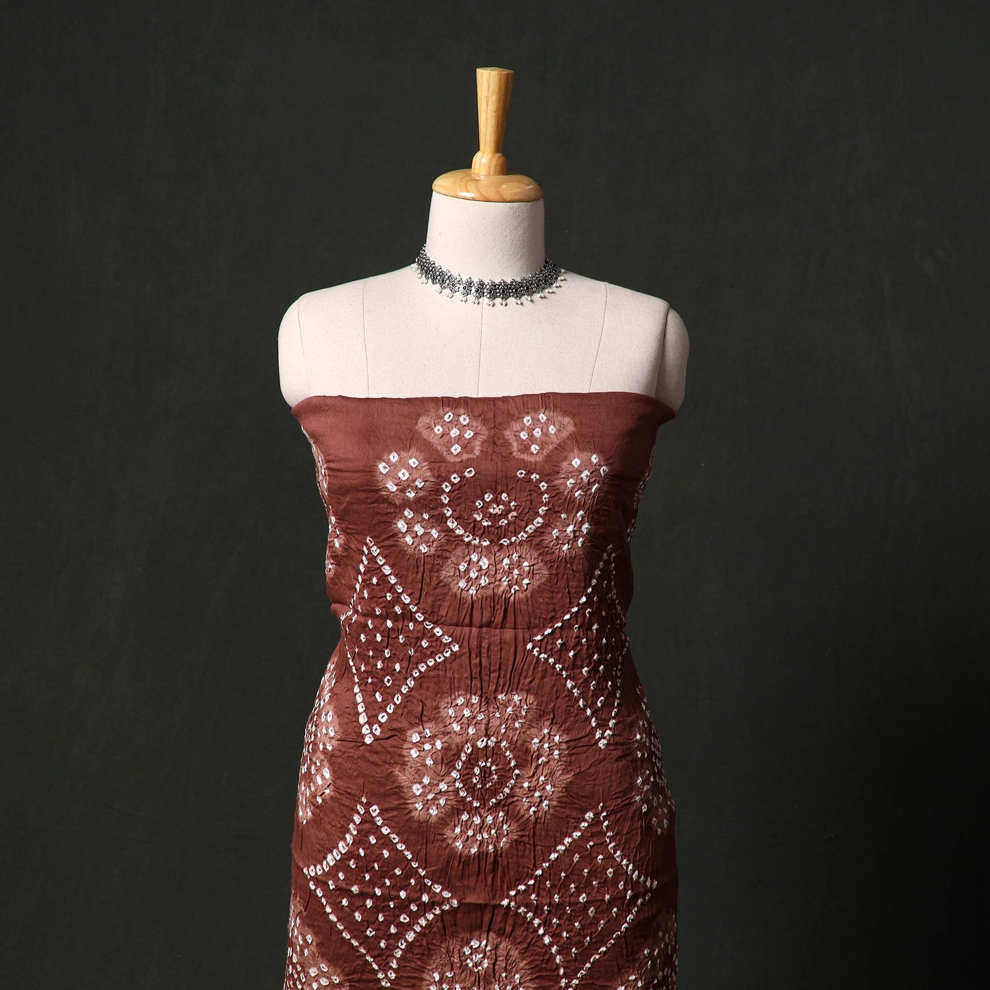 Kutch tie-dye satin cotton bandhani 3pc unstitched dress