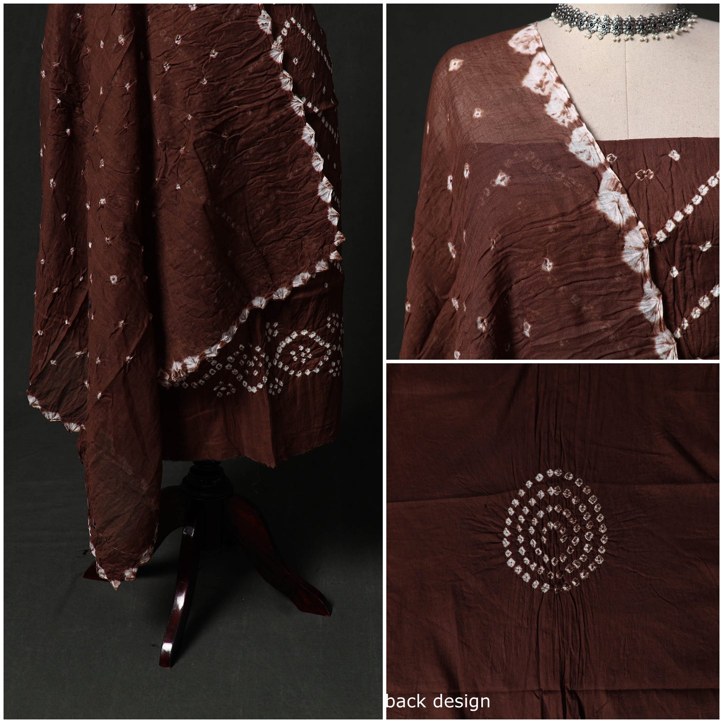 Kutch tie-dye satin cotton bandhani 3pc unstitched dress