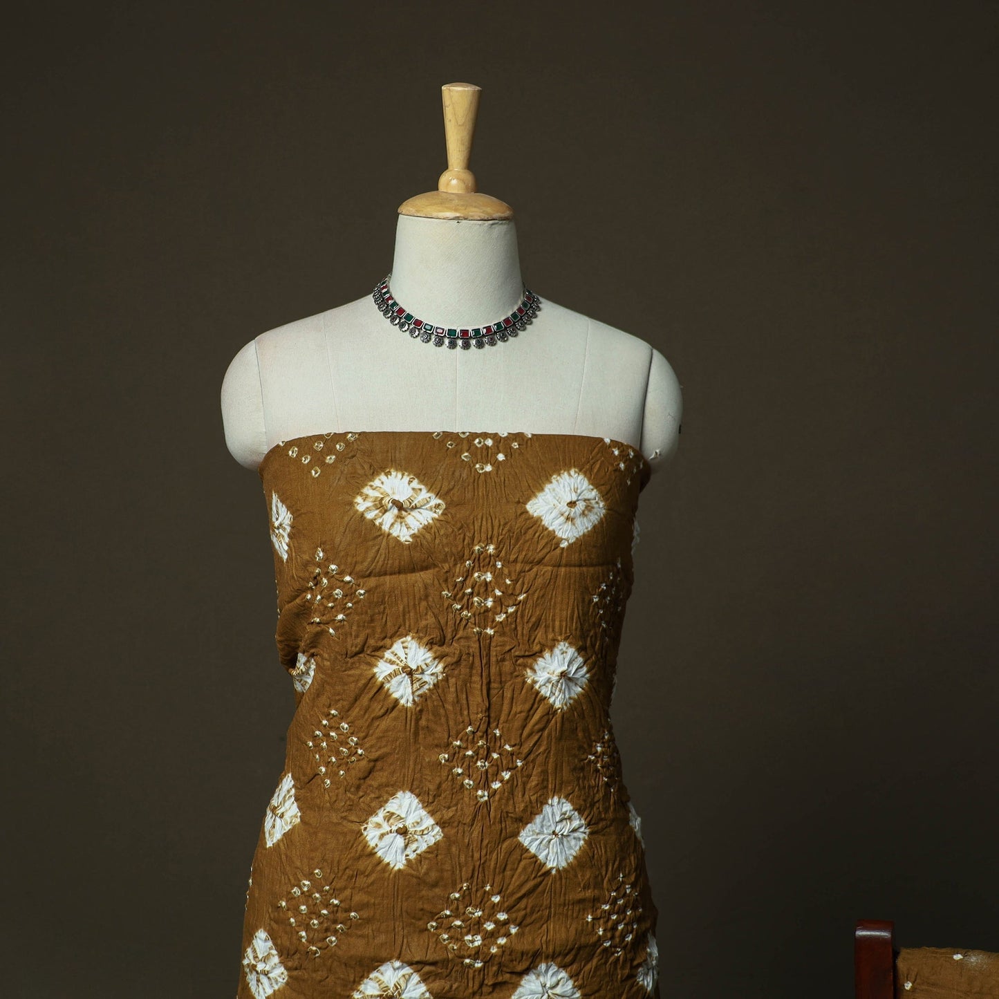 Kutch tie-dye satin cotton bandhani 3pc unstitched dress