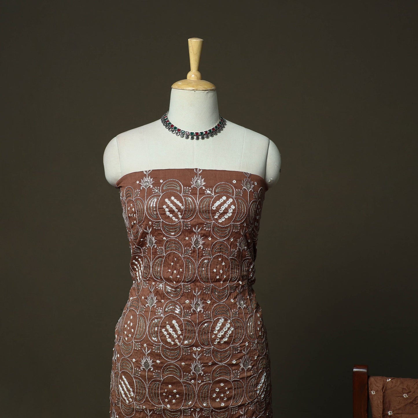 Kutch tie-dye satin cotton bandhani sequin work 3pc