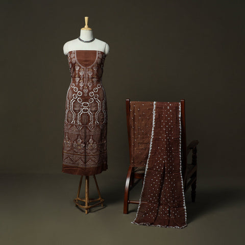 Kutch tie-dye satin cotton bandhani sequin work 3pc