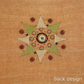 Brown Lambani Embroidery Handspun Cotton Blouse Piece