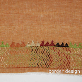 Brown Lambani Embroidery Handspun Cotton Blouse Piece