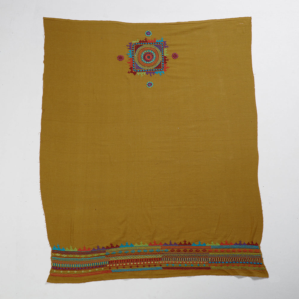 Brown Lambani Embroidery Handspun Cotton Blouse Piece