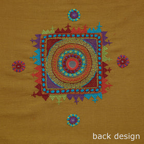 Brown Lambani Embroidery Handspun Cotton Blouse Piece
