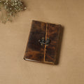 Brown - leather cover handmade paper notebook 02