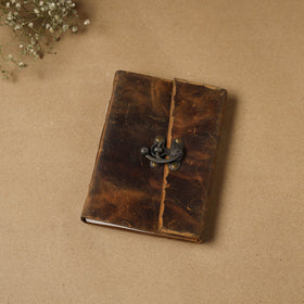 Brown - leather cover handmade paper notebook 02