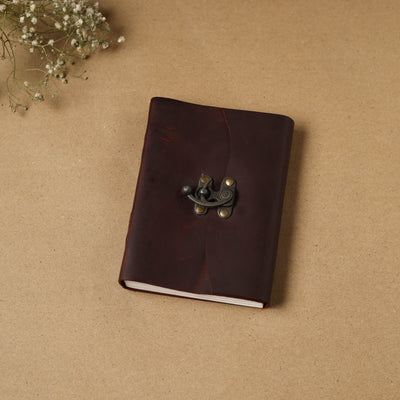 Brown - leather cover handmade paper notebook 07