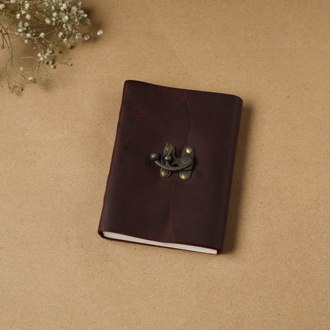 Brown - leather cover handmade paper notebook 07