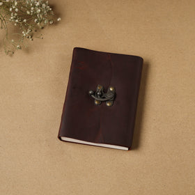 Brown - leather cover handmade paper notebook 07